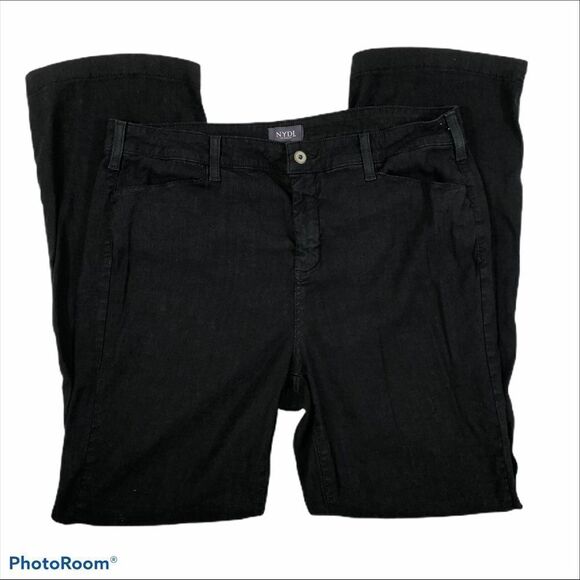 NYDJ Black Linen Blend Pants Size 16 Lift Tuck - Picture 6 of 11